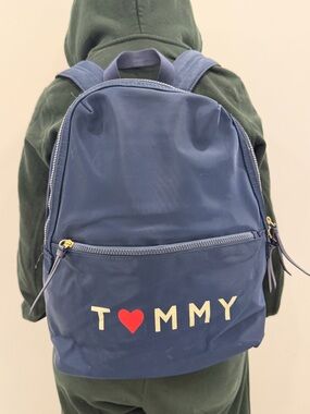 Tommy Hilfiger | Navy Backpack with Red Heart Accent